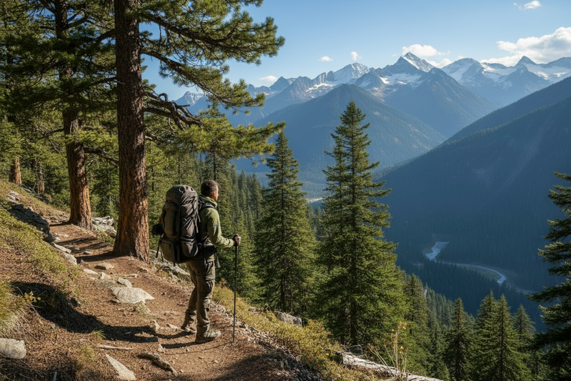 show me the image of a person hiking in the outdoors